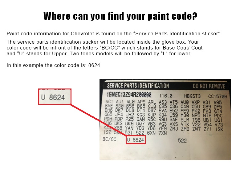 38 gm service parts identification sticker location